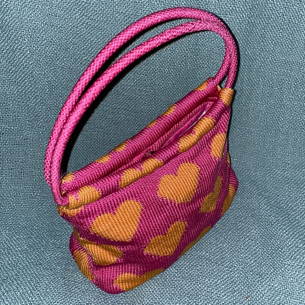 The Sak Purse Pink with Orange Hearts